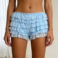 thumbnail image 2 of GEWSEY Ruffle Shorts Womens Bloomers Y2k Shorts Tiered Micro Booties Summer Women Ruffle Underwear Women (Blue, M), 2 of 7