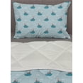 thumbnail image 3 of Nautical Comforter & Sham Bedding Set, Yachts Boats Sailing in the Sea Ocean Waves Along Doodle Style Like Clouds Hearts, 3 pcs Duvet Set Microfiber Filling Quilt, 5 Sizes, Pale Blue, by Ambesonne, 3 of 4