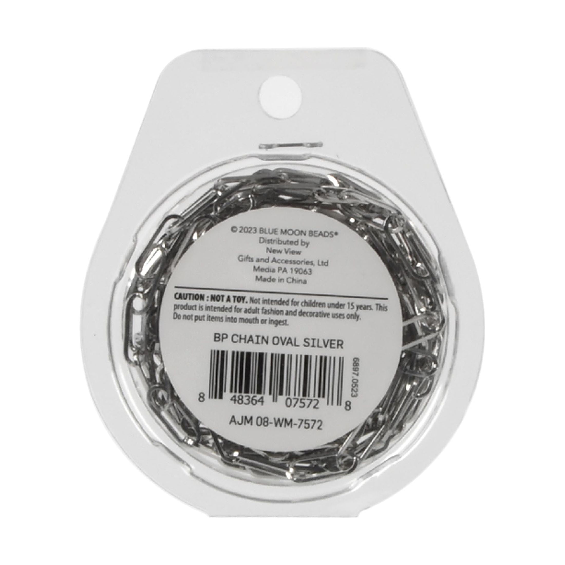 Blue Moon Beads Imitation Silver Plated Paper Clip Chain Spool for DIY Jewelry Making 2.8 Yards 1-pack