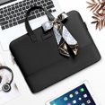 thumbnail image 5 of Mosiso Laptop Shoulder Bag for Women, Laptop Bag for MacBook Pro 16 inch 2021 2022 A2485/2019-2020 A2141/Pro 15 A1398, 15-15.6 inch Notebook Case Carrying Sleeve with Silk Scarf, Black, 5 of 6