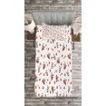 thumbnail image 3 of Ambesonne Love Quilted Bedspread Set 2 Pcs, Panda with Hearts, Twin Size, Vermilion Beige Black, 3 of 3