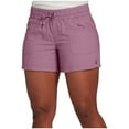 thumbnail image 1 of aidice Plus Size Womens Shorts Cotton Linen Lightweight Fitting Drawstring Side Split Solid Color Shorts, 1 of 7