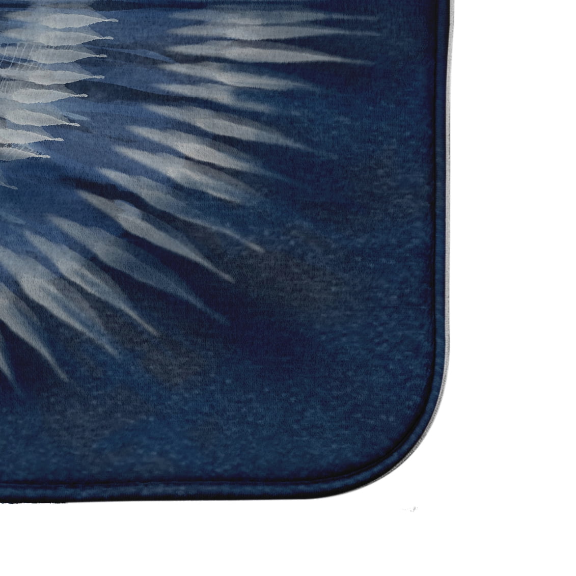 Simply Daisy 34" x 21" Plush Microfiber Navy Shibori Burst Bath Mat