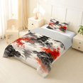 thumbnail image 2 of Homewish Ink Wash Maple Leaf Twin Comforter Sets,Japanese Art Print Bedding Set,Light Gray Reversible,2-Piece,1 Comforter and 1 Pillowcase, 2 of 7