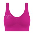 thumbnail image 2 of ylioge S-4X Plus Size Sports Bras for Women Rhinestones Wirefree Tshirt Bralettes Pullover Push Up Breathable Support Athletic Workout Underwear Bra, 2 of 6