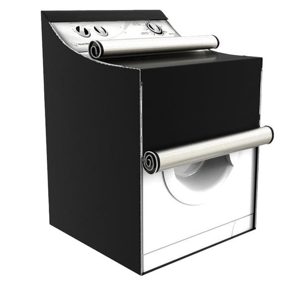 Washer Dryer Cover with Zipper, Waterproof Dustproof Sunscreen Laundry Appliance Protector,W29”x D28”x H43”,Black
