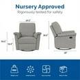 thumbnail image 6 of Pemberly Row 3-in-1 Gliding Swivel Recliner Chair in Light Gray Linen, 6 of 13