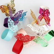 SPRING PARK 20Pcs Butterfly Napkin Ring Paper Holder Chirstmas Thanksgiving Napkin Ringsfor Wedding Dinner Party Gifts Favor Table Holders