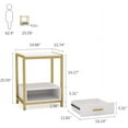 thumbnail image 5 of Tribesigns Nightstands with Drawers and Storage Shelf, Modern Bedside Table End Table Side table for bedroom, Living Room, Gold, and White, 5 of 7
