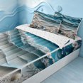 thumbnail image 2 of Erosebridal Marine Beach Zipper Twin Comforter Sets with Fitted Sheet and 2 Pillowcases, Hawaii Starfish Seashell Zipper Bedding Set, Reversible, 2 of 7