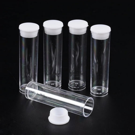 200pc Plastic Bead Containers with Lid Clear 5.5x1.5cm Capacity: 3ml(0.1 fl. oz)