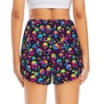 thumbnail image 3 of Picia Skull rainbow color mushroom Pattern Women's 2 in 1 Athletic Running Shorts High Waisted Workout Casual Gym Sweat Shorts with Comfy Liner Zipper Pockets-Small, 3 of 9