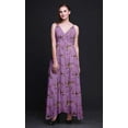 thumbnail image 3 of Bimba Robe Longue à Imprimé Floral pour Femmes, Bretelles Spaghetti, Col en V, Maxi, Tenue de Plage - Petit, 3 of 5