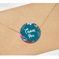 thumbnail image 4 of Darling Souvenir Round 45 Pcs Elegent Floral & Border Teal Blue Thank You Stickers-1.6 Inches, 4 of 4