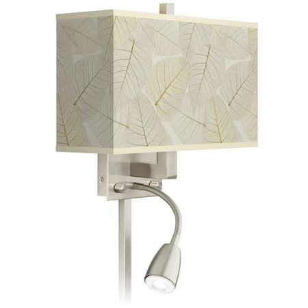 

Giclee Glow Fall Leaves Giclee Glow LED Reading Light Plug-In Sconce
