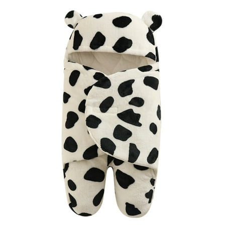 

Baby Boys Girls Cartoon Flannel Swaddle Wrap Printed Sleeping Blanket Cooton Warm Hoodie Swaddle Wrap