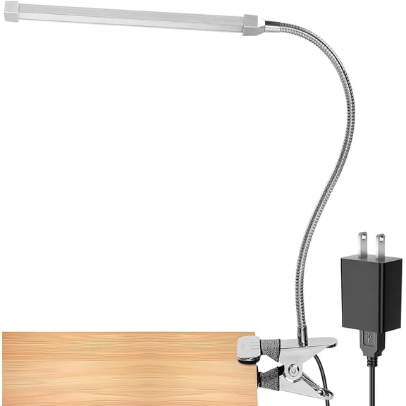 Led Clip on Light/Reading Light, 5W Book Light for Reading in Bed with Gooseneck, Adjustable Color Temperature Clip Light, Perfect for as Reading Light and Piano Light, Metal