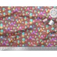 thumbnail image 2 of Soimoi Brown Georgette Viscose Fabric Insect & Floral Clip Art Print Fabric by The Yard 42 Inch Wide, 2 of 3