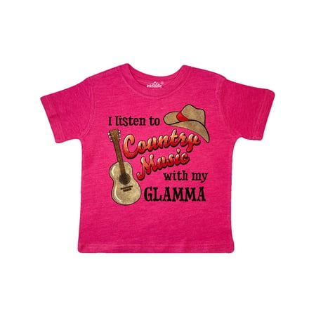 

Inktastic I Listen to Country Music with my Glamma Guitar and Hat Gift Toddler Boy or Toddler Girl T-Shirt