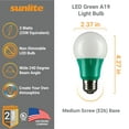 thumbnail image 7 of Sunlite LED A19 Decorative Christmas Holiday Light Bulbs, Medium Base, 3 Watt, Red and Green, 6 Pack, 7 of 7