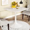 thumbnail image 2 of Recaceik Square Dining Table for 2-4 Person, 32 Inches Tulip Kitchen Table with Pedestal Base for Kitchen & Dining Room Table, Mid-Century Modern in Tulip Table w/0.71" Thickened Desktop, White, 2 of 4
