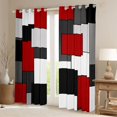 thumbnail image 4 of Manfei Red Square Curtains and Drapes (52x84), Modern Geometric Curtains Pack of 2, Chic Abstract Black Out Curtains, Window Curtains Room Decor, 4 of 6