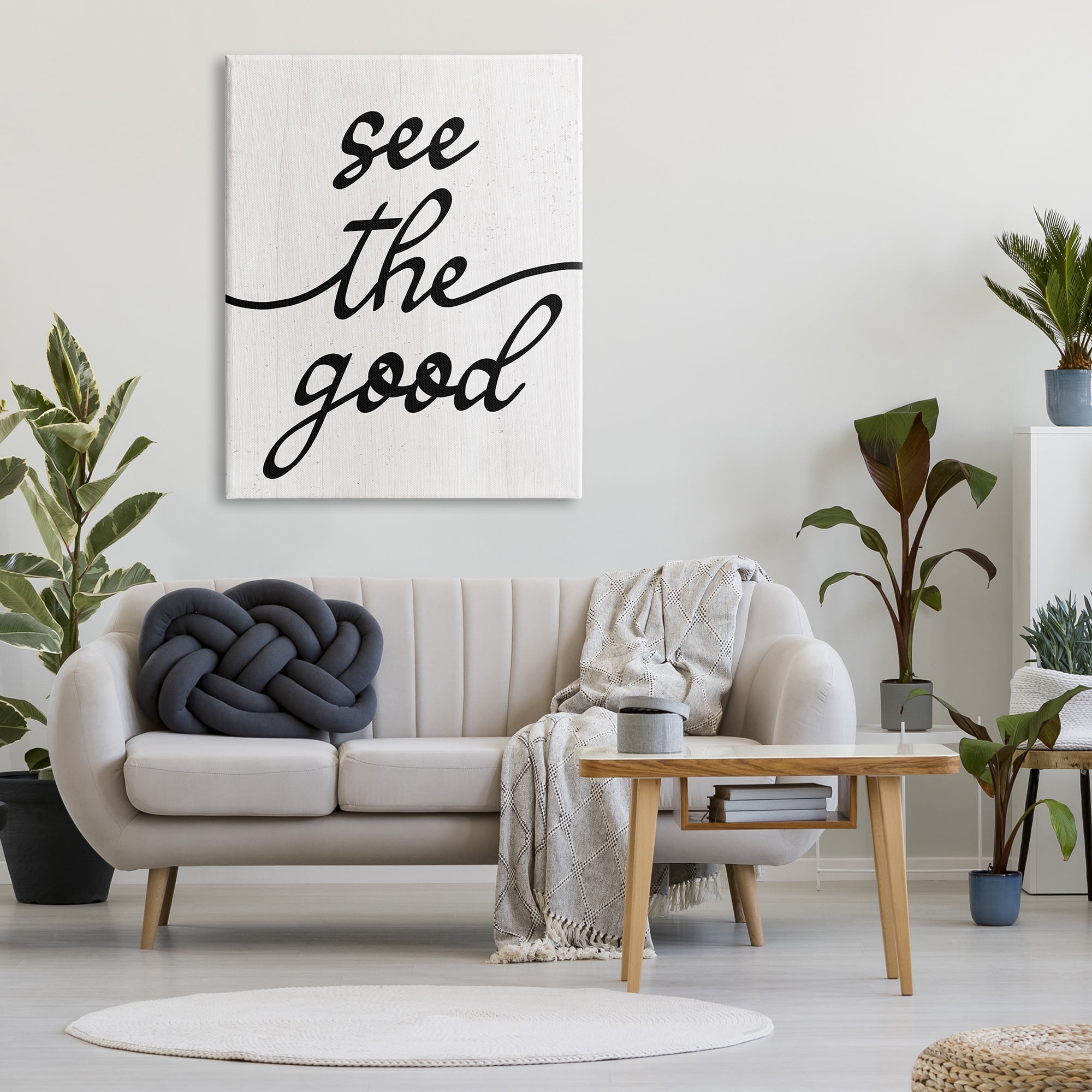 Stupell Industries See The Good Rustic Inspirational Painting Gallery Wrapped Canvas Print Wall Art, 36 x 48