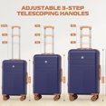 thumbnail image 2 of COBIZI Luggage Sets 4 Piece with 360° Spinner Wheels, Carry on Luggage with TSA Lock, Luitcases Hardshell ABS+PC, Suitcase Set for Travel, Blue(13/20+Travel Bag + Toiletry Bag), 2 of 10
