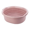 thumbnail image 3 of de tazones cocina, plástico de doble capa, tazones de drenaje para limpiar, , Rosado perfecl Tazón de colador de cocina, 3 of 8
