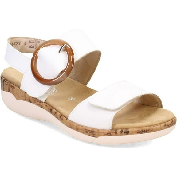 Remonte Women's R6853-80 Jocelyn Adjustable Ankle Straps Wedge Sandals, Weiss, 38 EU