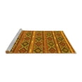thumbnail image 2 of Ahgly Company Machine Washable Indoor Square Oriental Yellow Traditional Area Rugs, 6' Square, 2 of 4