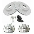 thumbnail image 2 of TRQ Front Brake Calipers Ceramic Pads Drilled Rotors Fits Select Vibe Corolla Matrix, 2 of 8