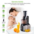 thumbnail image 3 of VENTRAY Masticating Juicer, Professional Slow Press Juicer Machine, BPA Free Juice Extractor with Reverse Function, Easy to Clean with Large Feed Chute for Nutrient Fruit & Vegetable Juice - Black, 3 of 7