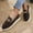 #161-Coffee, variant on Roncen Women's Metal Chain Accent Wool-like Texture Loafers - Wide Width Autumn Winter Comfort Lift Flat Sole Slip-on Casual Dress Shoes
