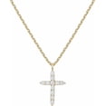 thumbnail image 1 of Collar de Fe para Mujer con Cruz Transparente y Circonia Cúbica, Collar Chapado en Oro de 14K, 1 of 4