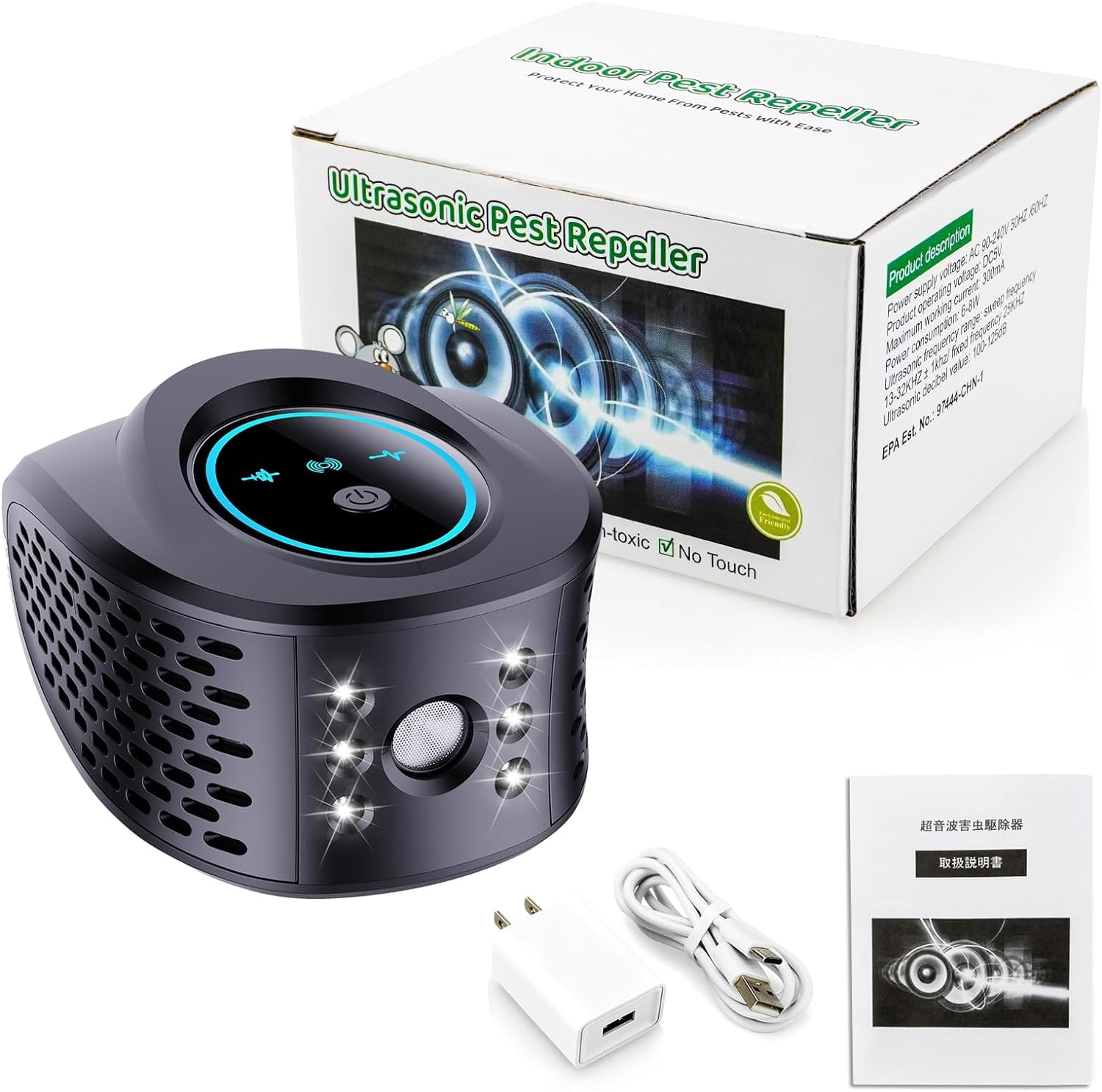 Mouse Repelent Ultrasonic Plug in, Mice Repelent Indoor Ultrasonic Pest Repeler 2026 Upgraded, 360° Ultrasonic Rodent Repelent with 4 Modes & LED Strobe Light for House Kitchen Garage Warehouse