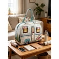 thumbnail image 5 of Yardvibe 3D Printed Quilted Travel Duffle Bag, 9"x18"x9" Camping Outdoor Boho Travel Weekend Bag, Carry-On Overnight Luggage Bags, Vintage Floral Luggage for Gym, Yoga & Carry-on (B), 5 of 5