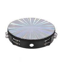 Tambourine Handheld Drums 8-Inch Double Jingle Sound Reflective Tambourine Musical Instrument Children KTV