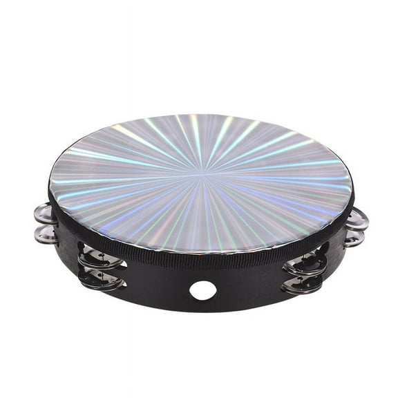 Tambourine Handheld Drums 8-Inch Double Jingle Sound Reflective Tambourine Musical Instrument Children KTV