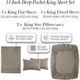 thumbnail image 7 of Southshore Fine Linens 3 Piece Sheet Set, 14-Inch Deep Pocket Bed Sheets with Fitted Sheet and Flat Sheet, Extra Soft Brushed Microfiber, Wrinkle Free, Fade Resistant, King, Taupe, 7 of 7