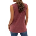 thumbnail image 5 of Women Lace Trim Tank Tops V Neck Fashion Casual Sleeveless Blouse Vest Shirts Red XL, 5 of 6
