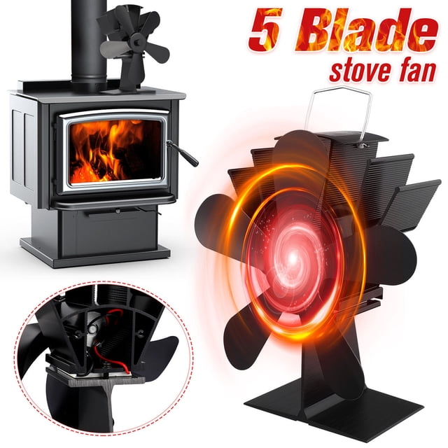 BEADCEST Heat Powered Fan for Log Burner with Quiet Operation 1Pack