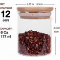 thumbnail image 2 of Glass Jars Set Upgrade Spice Jars With Wood Airtight Lids 6oz 12pcs Small Food Storage For Seasoning Containers, 2 of 5