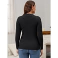 thumbnail image 6 of DARING DIVA Women's Maternity Sweater Ribbed Pullover Polo Sweater S Black, 6 of 8