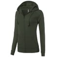 thumbnail image 2 of A2Y Women's Casual Fitted Lightweight Pocket Zip Up Hoodie True Olive S, 2 of 3