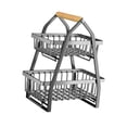 thumbnail image 1 of Cesta de frutas de 2 niveles, ahorra espacio, soporte para verduras, frutero, almacenamiento de artículos pequeños Mini negro, 1 of 9