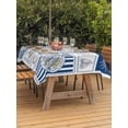 thumbnail image 3 of Outdoor Tablecloth with Umbrella Hole for Patio/Picnic/Party/Camping, Summer Ocean Waterproof Table Cloth Rectangle Table Cover Washable, Nautical Coastal Fish Food Wine Crab Navy Blue (60"x 120"), 3 of 8