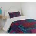 thumbnail image 4 of Ambesonne Abstract Quilted Bedspread Set 2 Pcs, Trippy Modern Wavy, Twin Size, Multicolor, 4 of 6