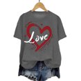 thumbnail image 6 of felwors Valentines Shirts for Women: Cute Love Heart Shirt Valentine T Shirt Red Short Sleeve Casual Hearts Tops(Dark Gray, XXXL), 6 of 6