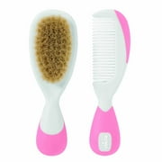Chicco- Baby Soft Natural Brush And Comb Safe Hygiene Pink 0+M